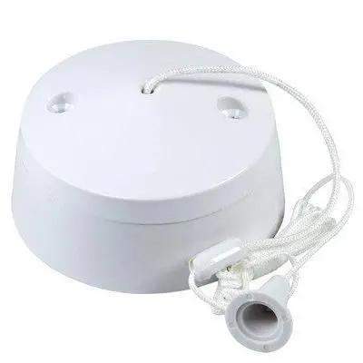 White Ceiling-Mounted Pull Switch – Simple Toggle Design For Indoor Lighting 1