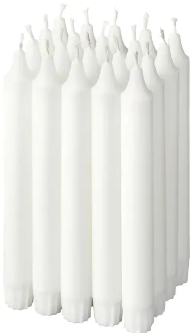 White Unscented Chandelier Candles – Pack Of 20, 19 Cm Tapered, Jubla Brand 1