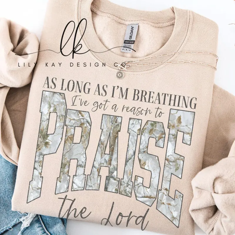 Worshipful Christian Phrase Print: Praise The Lord