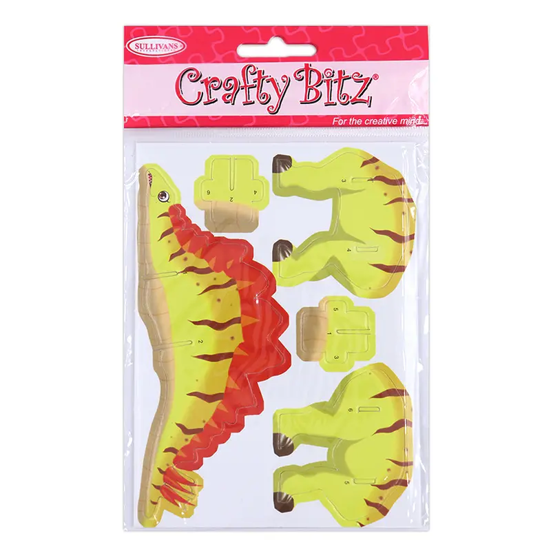 Yellow Stegosaurus 3D Mini Puzzle – Diy Paper Craft Kit 1