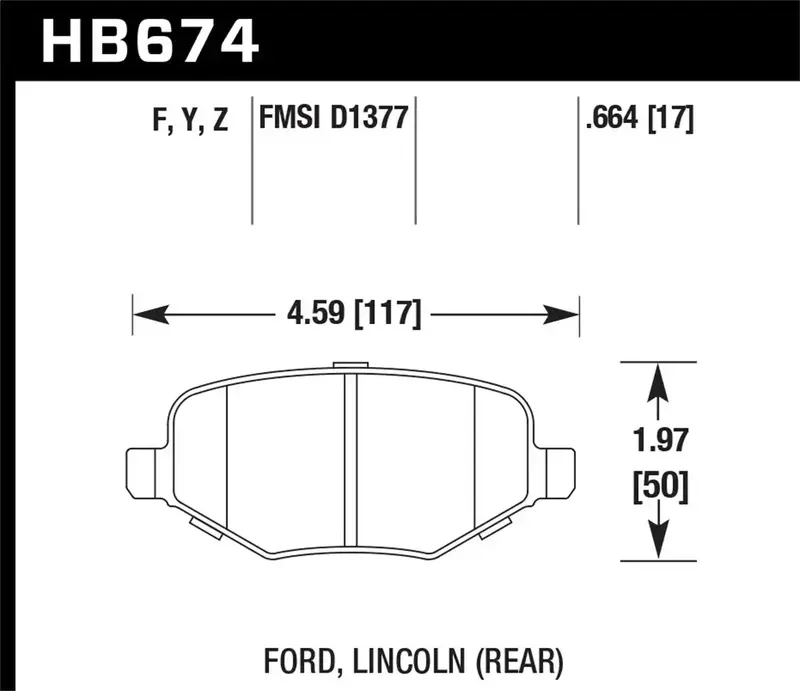 Hawk Performance Hb674Y.664 Lts Front Disc Brake Pads – 0.664-Inch Thickness 1